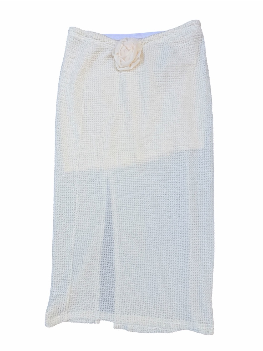 SHEIN White Sheer Crochet Floral Long Cover Up Skirt Beach Pool Size XL Like New